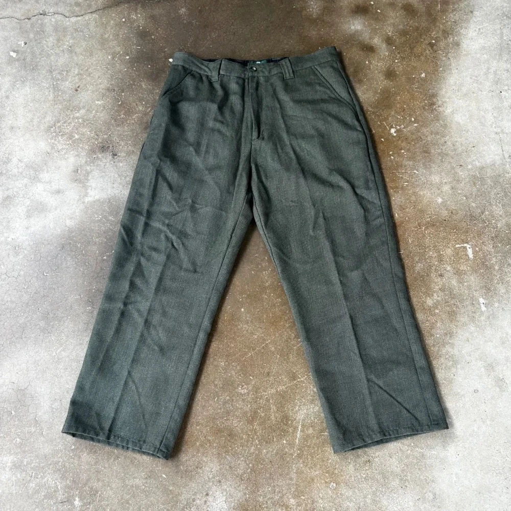 Cabela's Wool Hunting Pants Men 36 Forest Green Excellent Straight Leg Outdoor